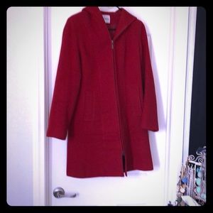 Red zip peacoat